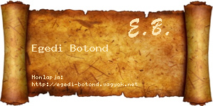 Egedi Botond névjegykártya